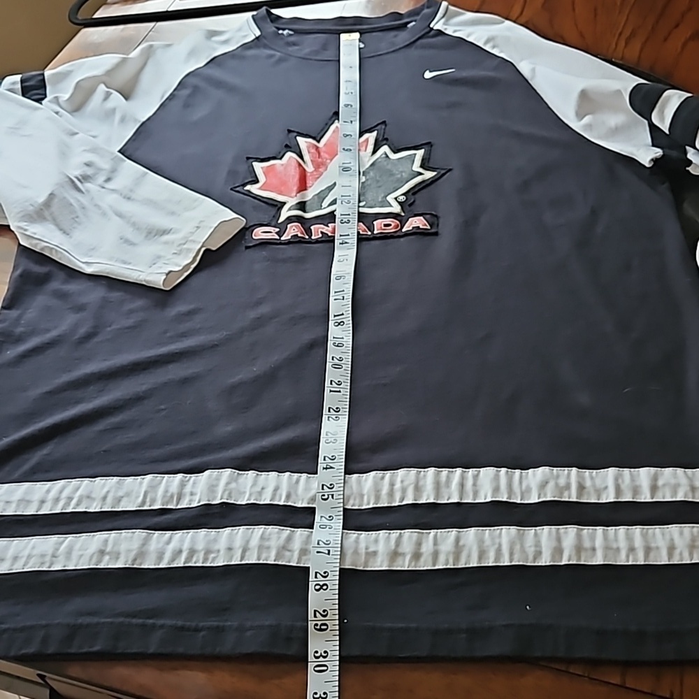Nike Hockey Canada Black White Cotton Long Sleeve Tshirt Size XL - Picture 12 of 12
